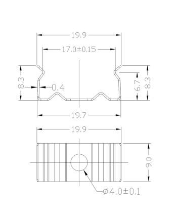 CLIP FIJACION ACERO INOX 2000*17.3*15,3mm